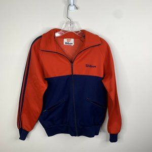 Wilson Mens M Red/Blue Long Sleeve Full Zip Track Jacket